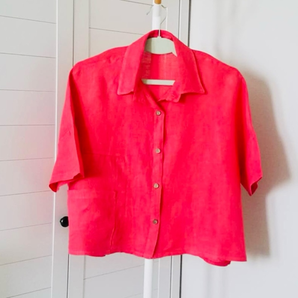 Laura Gotti Cropped LinenShirt